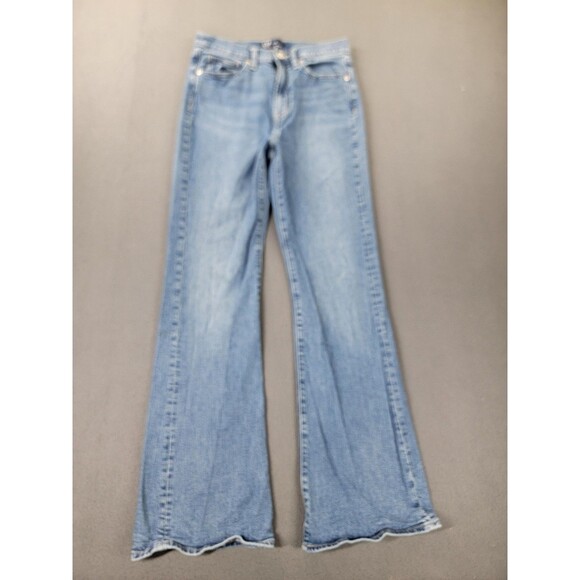 GAP Jeans Womens 6/28R Blue 70s Flare High Rise Stretch Denim Boho Hippie - Picture 1 of 13